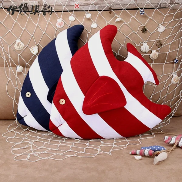 Coussin Marin Poisson Et Bateau