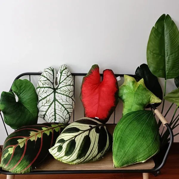 coussin en forme de feuille