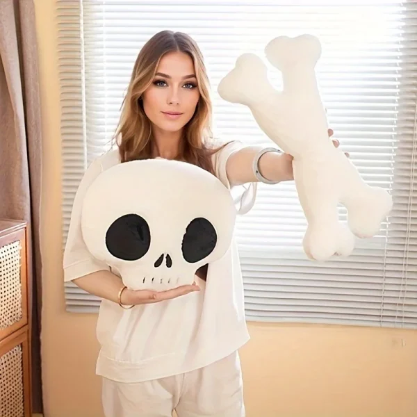 coussin tête de mort et os