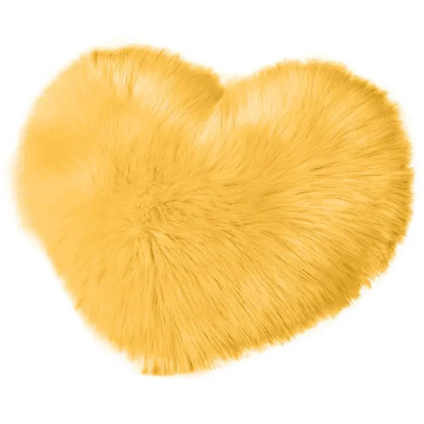 coussin coeur jaune