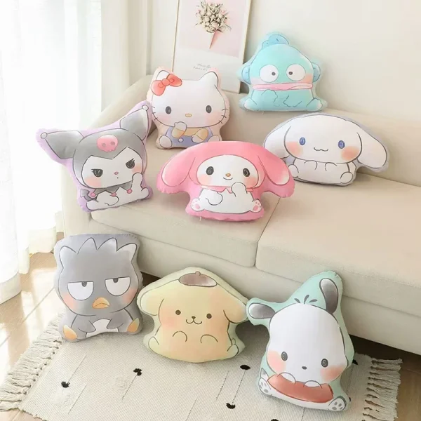 coussin 3D Hello Kitty Kuromi Cinnamoroll Pachacco